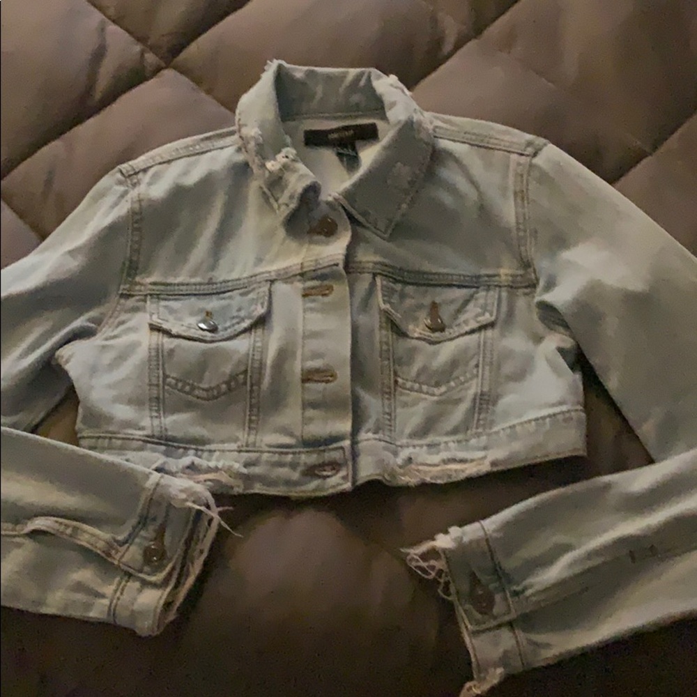 Distressed denim  jacket